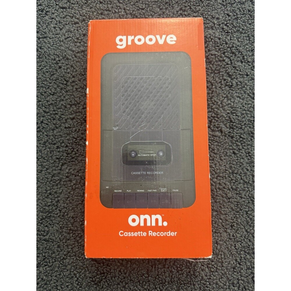 ONN Cassette Recorder - Black With Built-in And External Microphones.